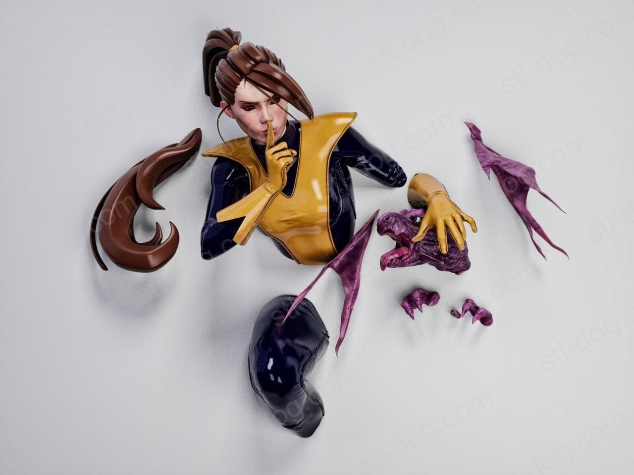 X战警 幻影猫 (Kitty Pryde) 3D打印图纸